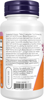 NOW Foods Beta-Glucanos con ImmunEnhancer™ y Arabinogalactano de Alerce, Extra Fuerte, 60 Cápsulas Veganas