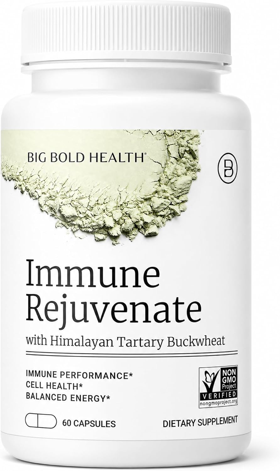 BIG BOLD HEALTH HTB Immune Rejuvenate – Trigo Sarraceno del Himalaya – Suplemento de Polifenoles – Sin Gluten, Sin Lácteos, No Transgénico – 120 Cápsulas Vegetales