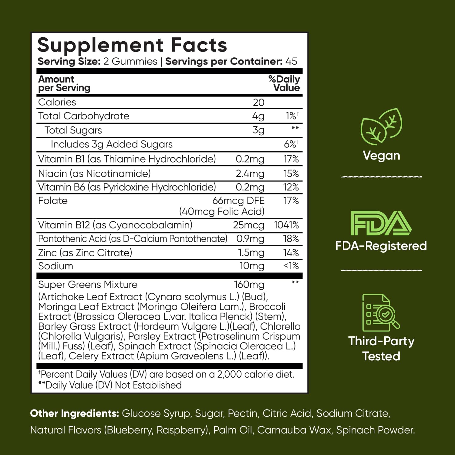 WeightWorld Super Greens Gummies - Energía, Inmunidad y Salud Digestiva - 90 Gominolas Veganas de Superalimentos