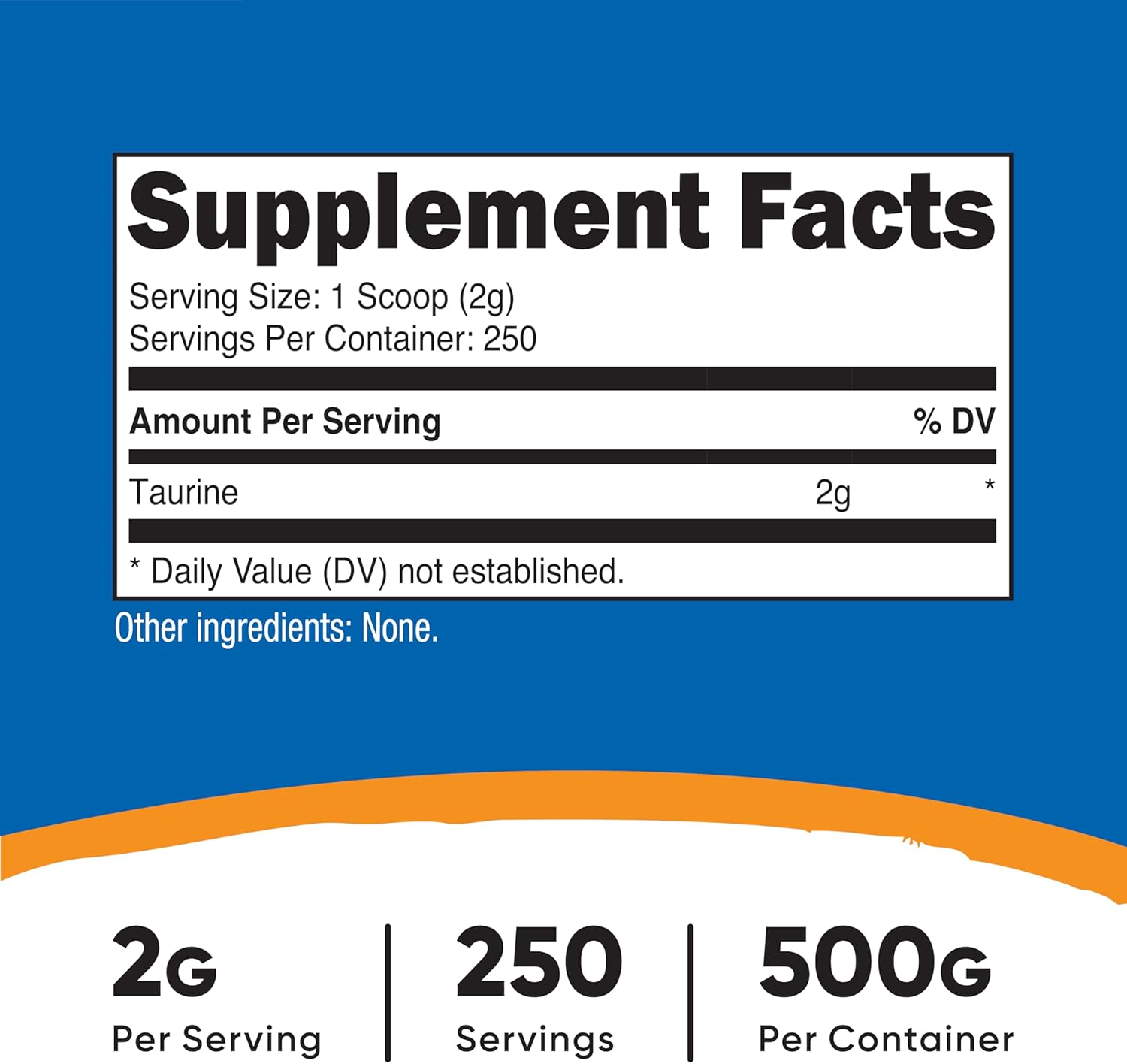 Nutricost Taurine Powder (500g) - 250 Servings