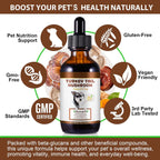 Cola de Pavo para Perros, Rápida Absorción - Gotas con Cúrcuma y Probióticos para el Sistema Inmunológico, Digestivo y Articular - 60ml