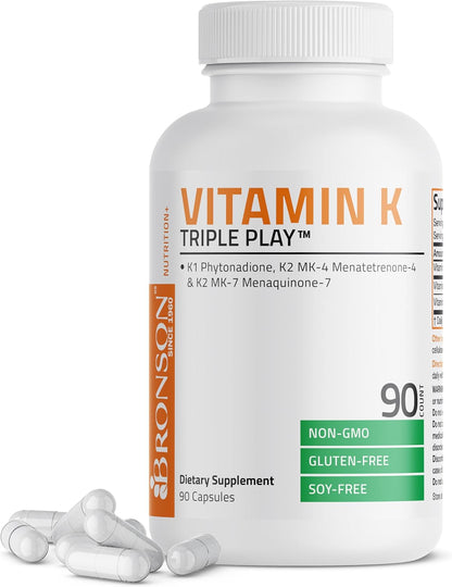 Bronson Vitamin K Triple Play Complejo – Coagulación sanguínea normal: La vitamina K contribuye a la coagulación – Image 1