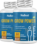 NuBest Grow Power - Calcio, Magnesio, Vitamina D3, B6, Zinc y Multivitamínico - Pack de 2