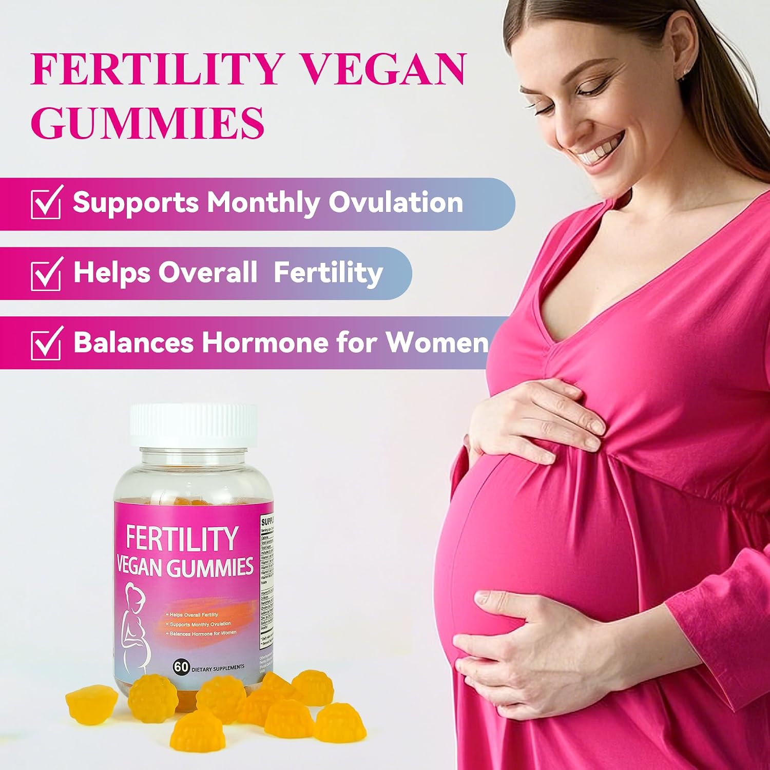 Gomitas de Fertilidad para Mujer con Ácido Fólico e Inositol - 60 unidades