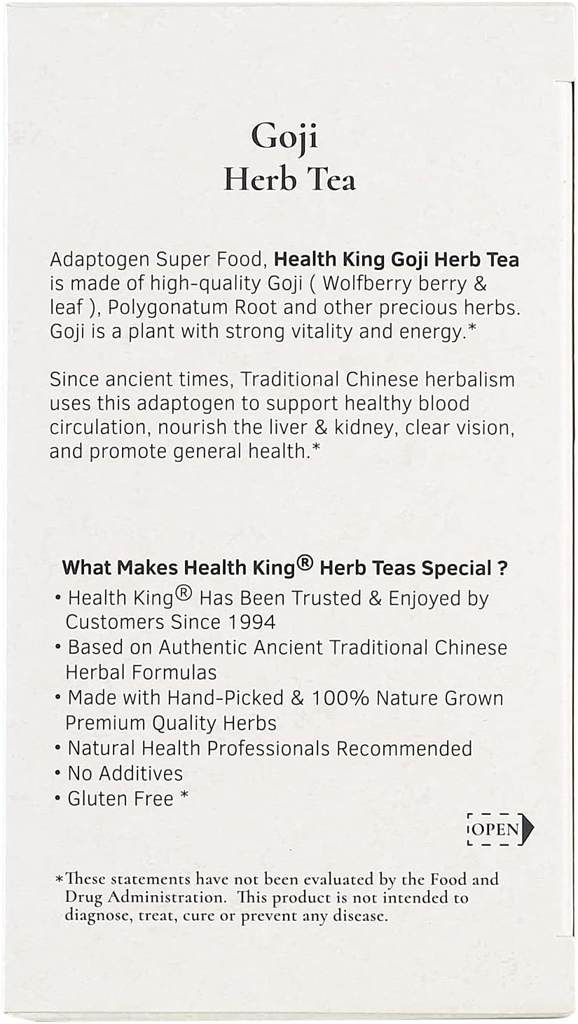 Health King Té de Goji, 20 bolsitas