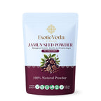 Exotic Veda Polvo de Semillas de Jamun – 100% Puro (Eugenia Jambolana) | Vegano, Sin Gluten, No Transgénico | Para Batidos, Cocina y Mascarillas – 100g