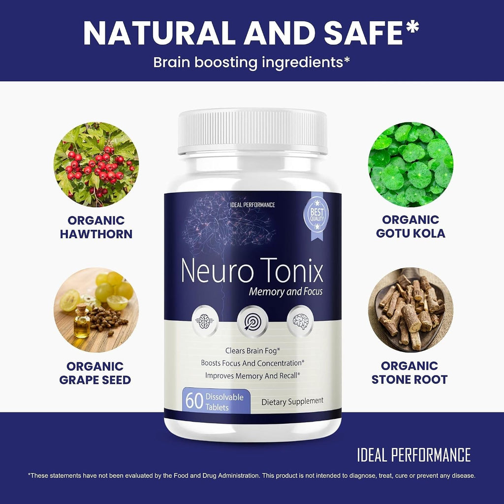 Neurotonix Memory Supplement - Fórmula Oficial - 300 Cápsulas (5 Paquetes)
