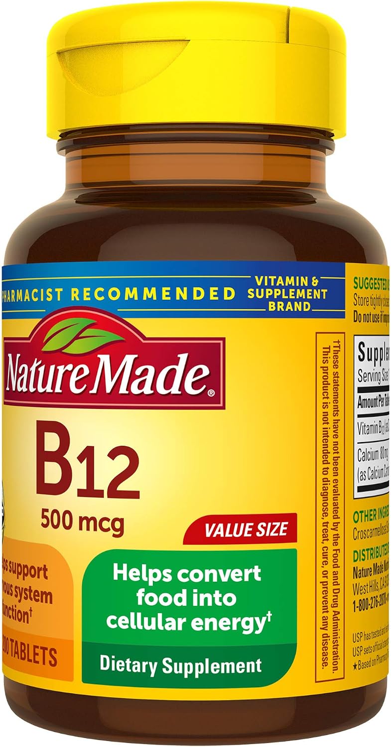 Nature Made Vitamina B12 500 mcg, 200 Comprimidos