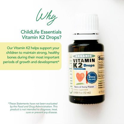 ChildLife Essentials Vitamina K2 Orgánica en Gotas - Complemento de Vitamina K para Bebés y Niños - Sabor Natural a Bayas - – Image 3