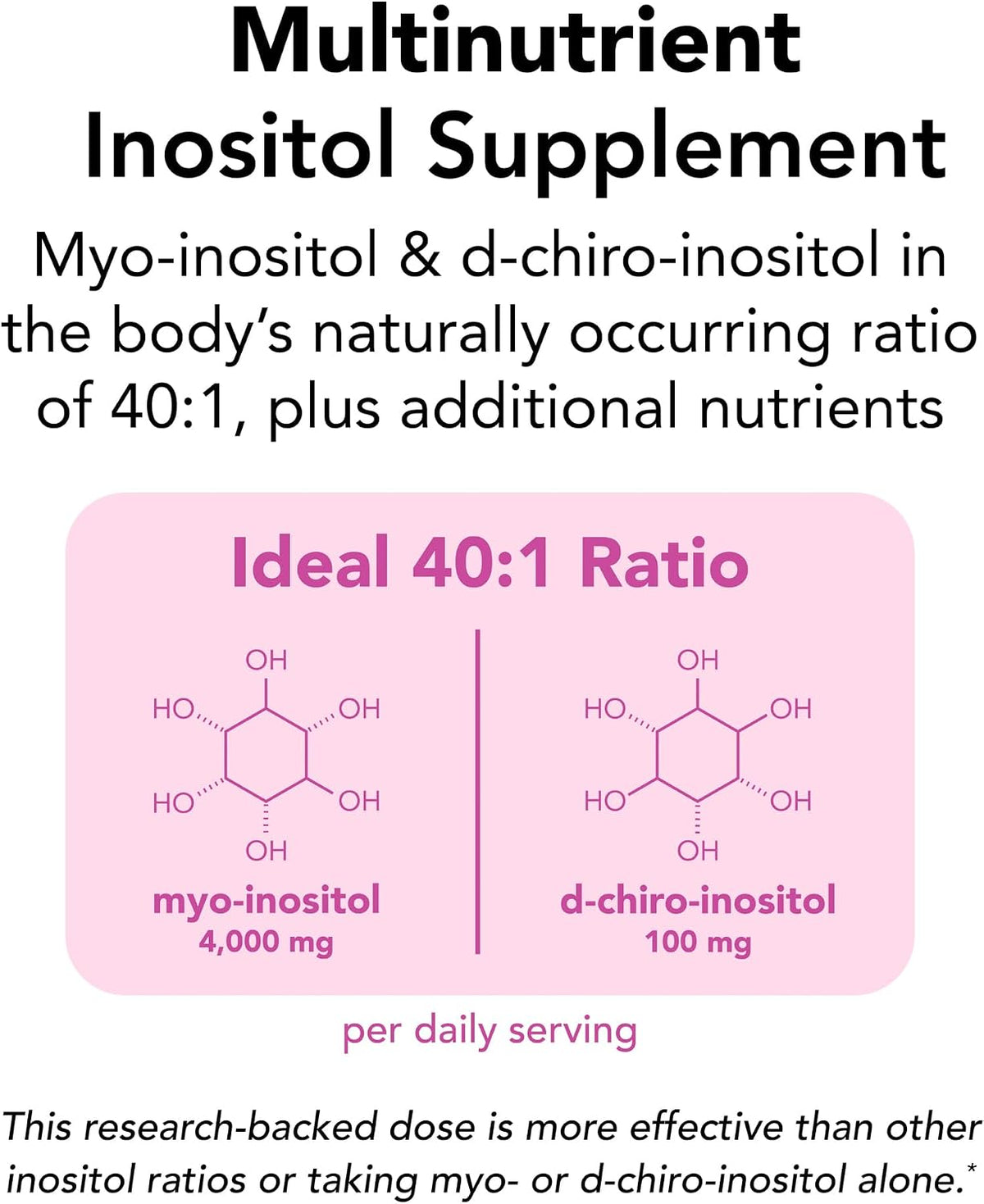 Theralogix Ovasitol Plus - Complemento Metabólico con Myo-Inositol, D-Chiro Inositol, Cromo, Alfalactoalbúmina y Vitamina D - 180 cápsulas (90 días) - görsel 2