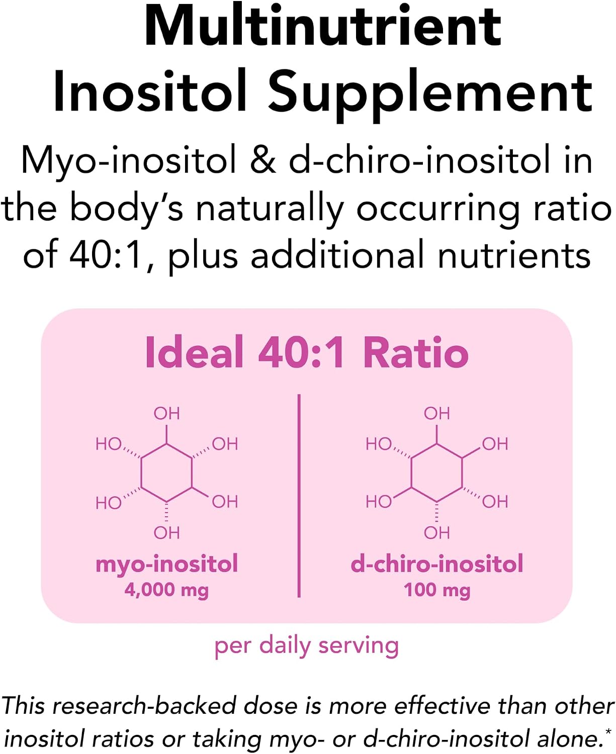Theralogix Ovasitol Plus - Complemento Metabólico con Myo-Inositol, D-Chiro Inositol, Cromo, Alfalactoalbúmina y Vitamina D - 180 cápsulas (90 días)