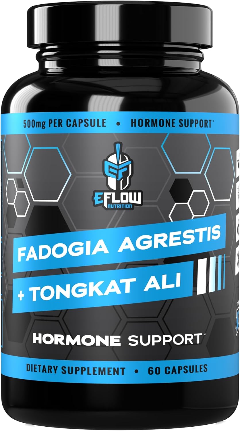 eFlow Nutrition Fadogia Agrestis + Tongkat Ali - Complemento Natural 2 en 1 para Rendimiento y Bienestar Hormonal - 60 Cápsulas