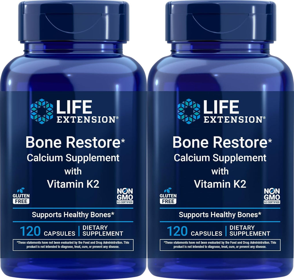 Bone Restore Calcium with Vitamin K2, 120 Capsules (2-Pack)