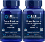 Bone Restore Calcium with Vitamin K2, 120 Capsules (2-Pack)