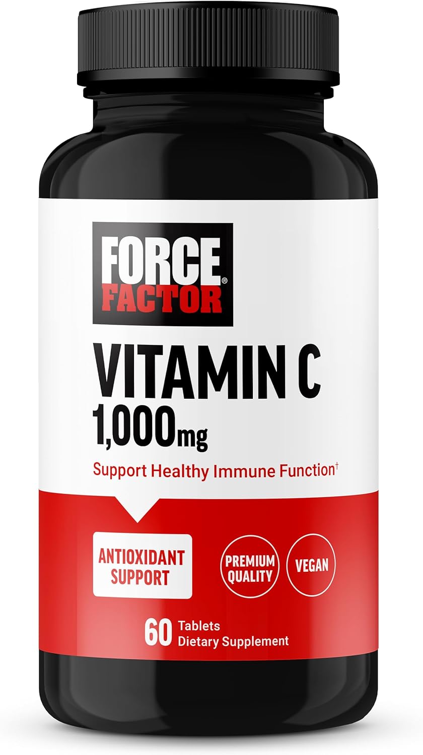 Force Factor Vitamina C 1000mg - Suplemento Inmunológico con Antioxidantes - Vegano - 60 Comprimidos