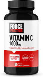 Force Factor Vitamina C 1000mg - Suplemento Inmunológico con Antioxidantes - Vegano - 60 Comprimidos