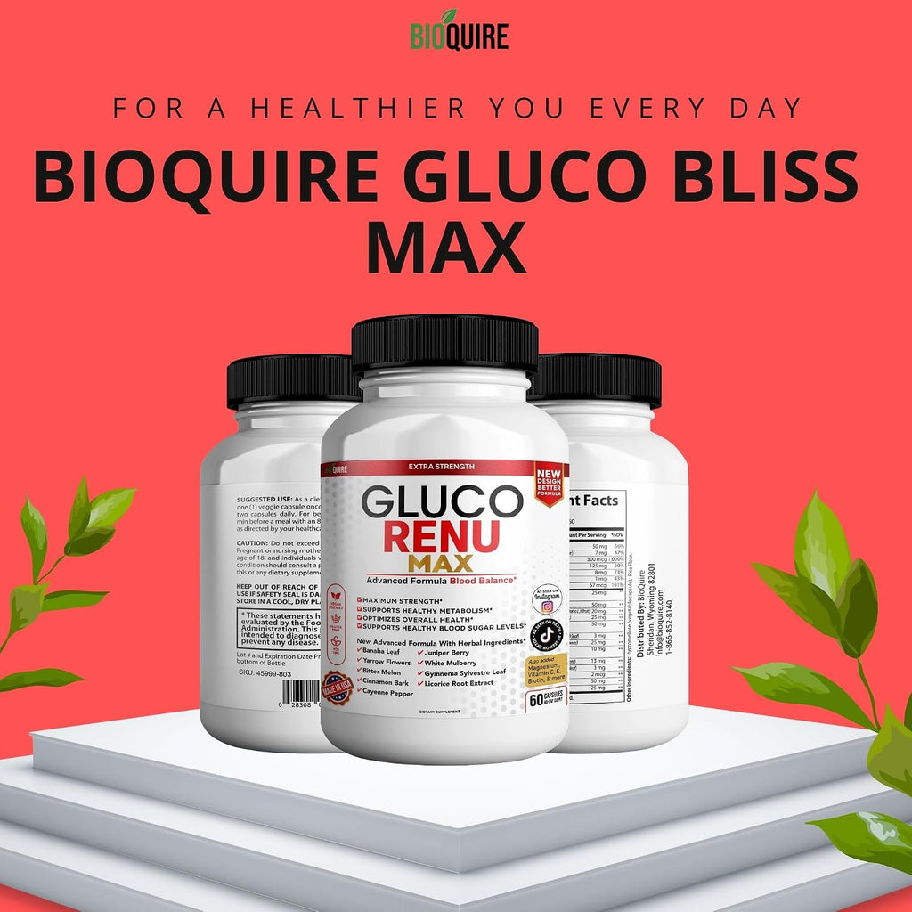Gluco Max Ultra – Suplemento Dietético, 60 Cápsulas, Fórmula de Alta Concentración