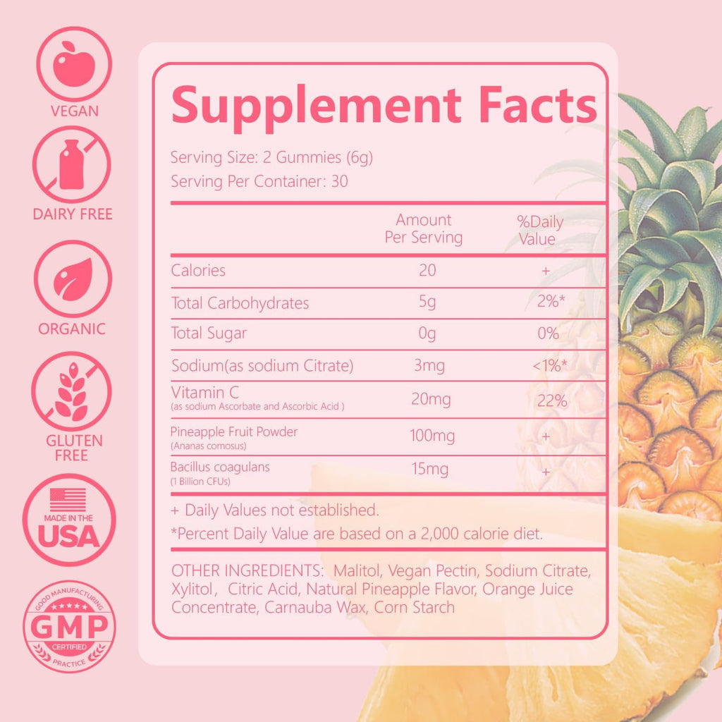 Premium Feminine Balance Gummies - Gomitas de Salud Vaginal con Probióticos y Vitamina C - 60 Gomitas