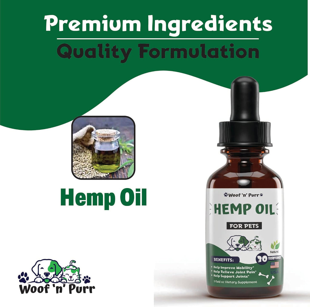 Aceite de Cáñamo para Perros y Gatos - Alivio Natural para la Ansiedad y el Estrés - 30 ml