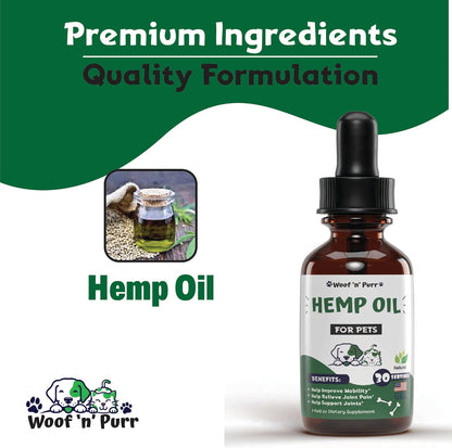 Aceite de Cáñamo para Perros y Gatos - Alivio Natural para la Ansiedad y el Estrés - 30 ml