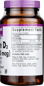 Bluebonnet Nutrition Vitamin D3 2000 IU, 250 Softgels