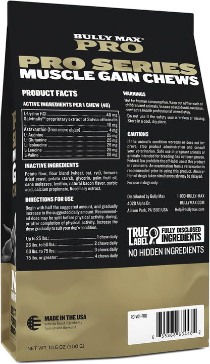 Bully Max 11-en-1 Power Chews para Perros - Suplemento de Aminoácidos y Proteínas, 75 Chews Blandos – Image 2