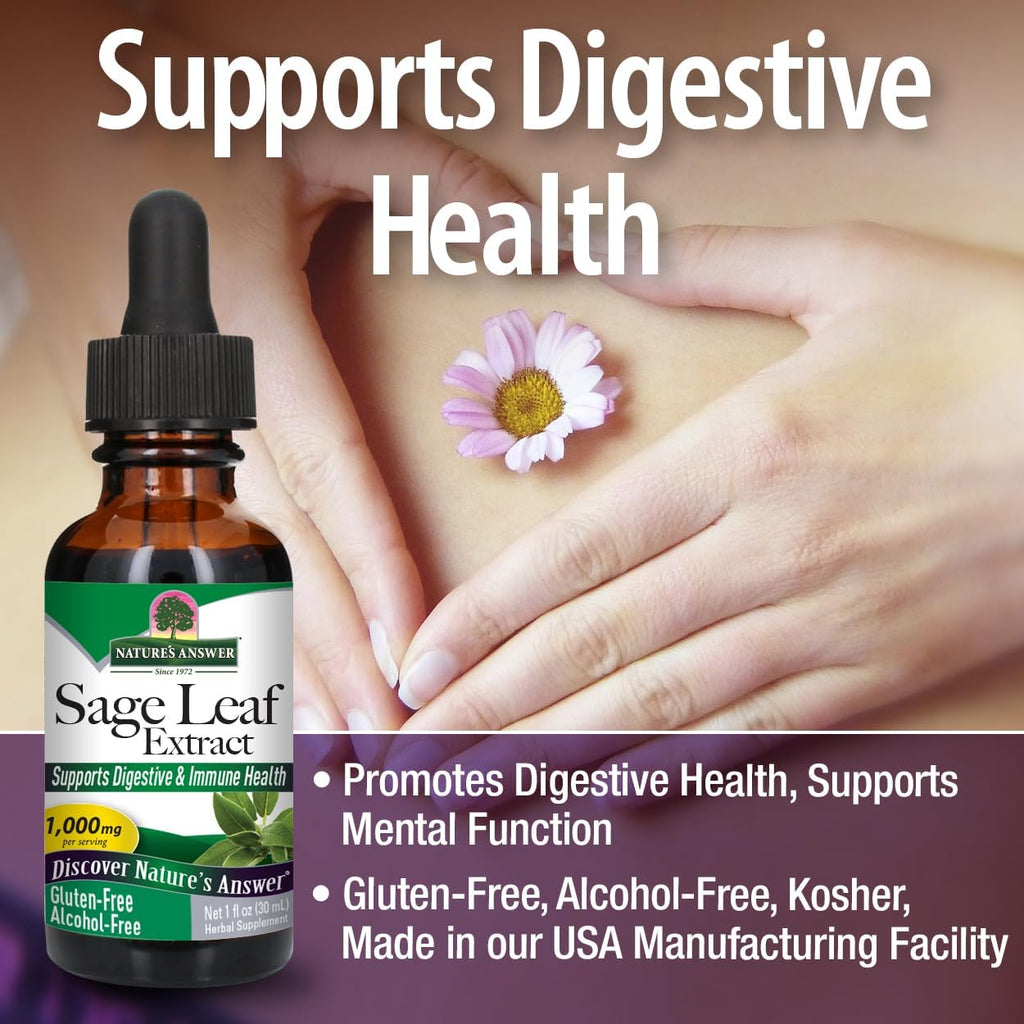Nature's Answer Extracto Líquido de Salvia Sin Alcohol - 30ml