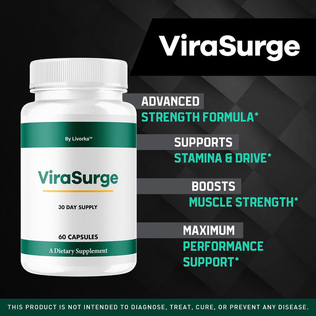 ViraSurge Pills (2 Paquetes) - Suplemento para Hombres, Fórmula Avanzada con Ingredientes Naturales, 120 Cápsulas