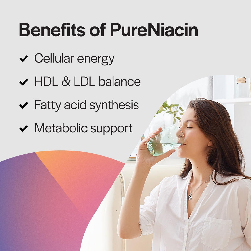PureFormulas Pure Niacina - Vitamina B3, 500 mg Liberación Inmediata, 100 Comprimidos
