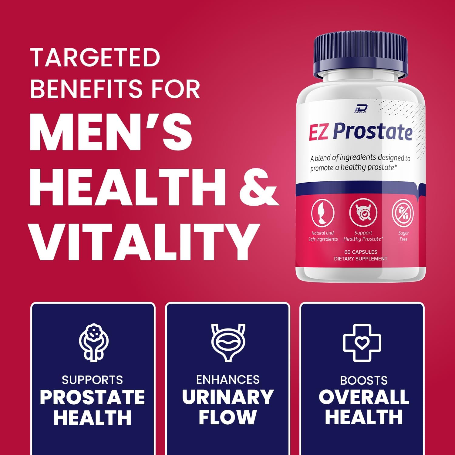 EZ Prostate – Suplemento Avanzado para la Próstata (5 Pack, 300 Cápsulas)