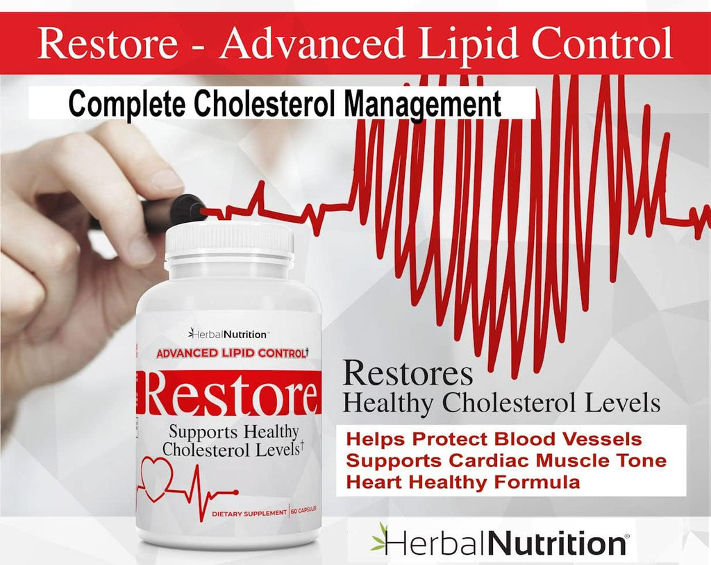 Herbal Nutrition Restore – Apoyo Salud Cardíaca y Colesterol, 60 Cápsulas