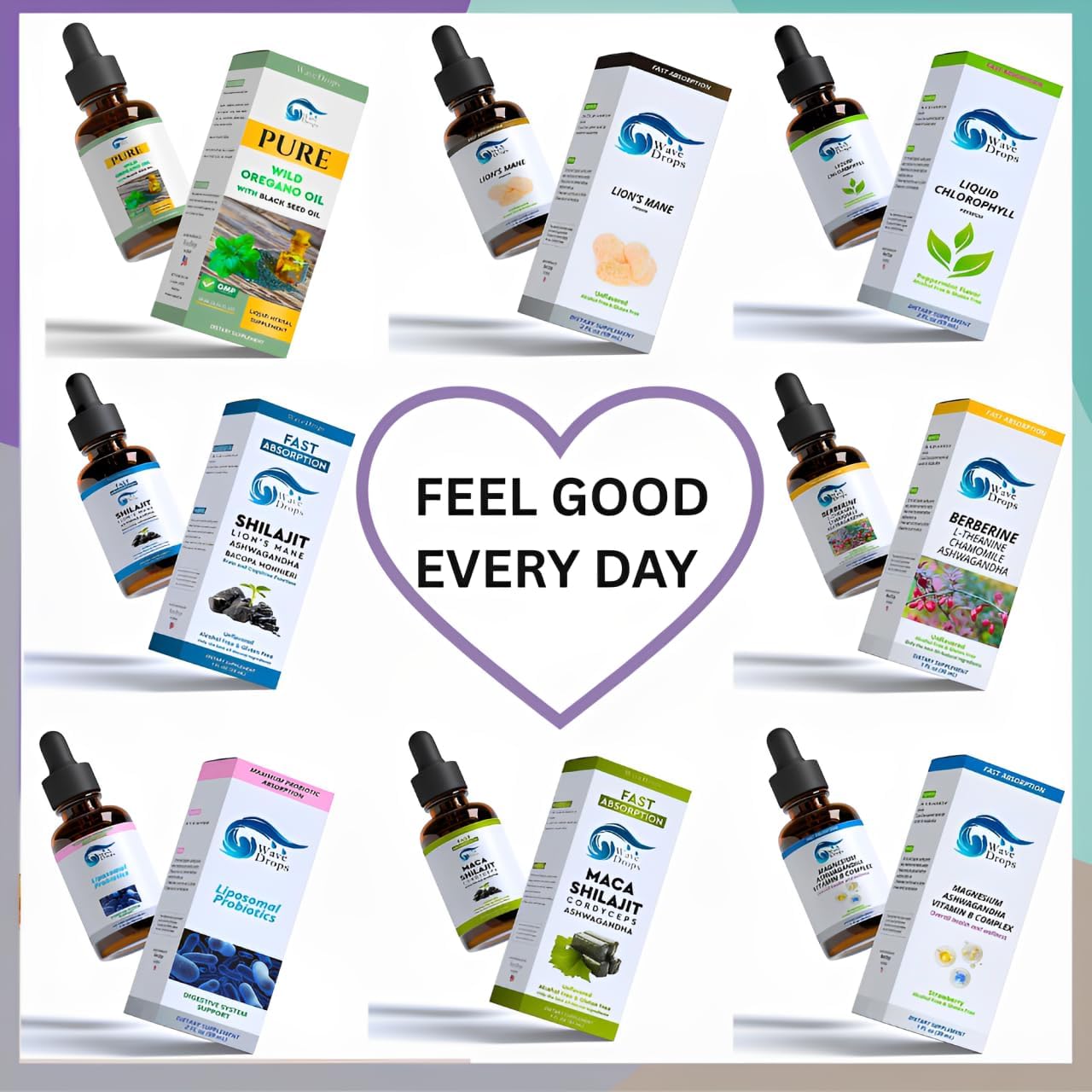 Wave Drops Vitamina D3 y K2 con Aceite MCT y Omega 3 - Gotas Líquidas, Sin Rellenos, No GMO, 59 ml