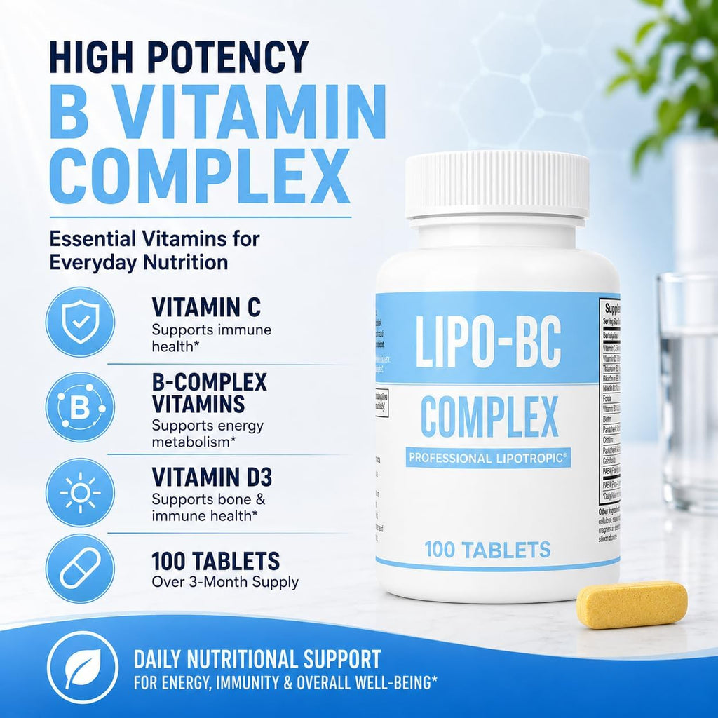 Lipo BC Complex, 200 comprimidos (2 paquetes de 100)