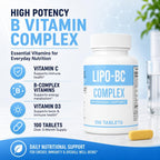 Lipo BC Complex, 200 comprimidos (2 paquetes de 100)