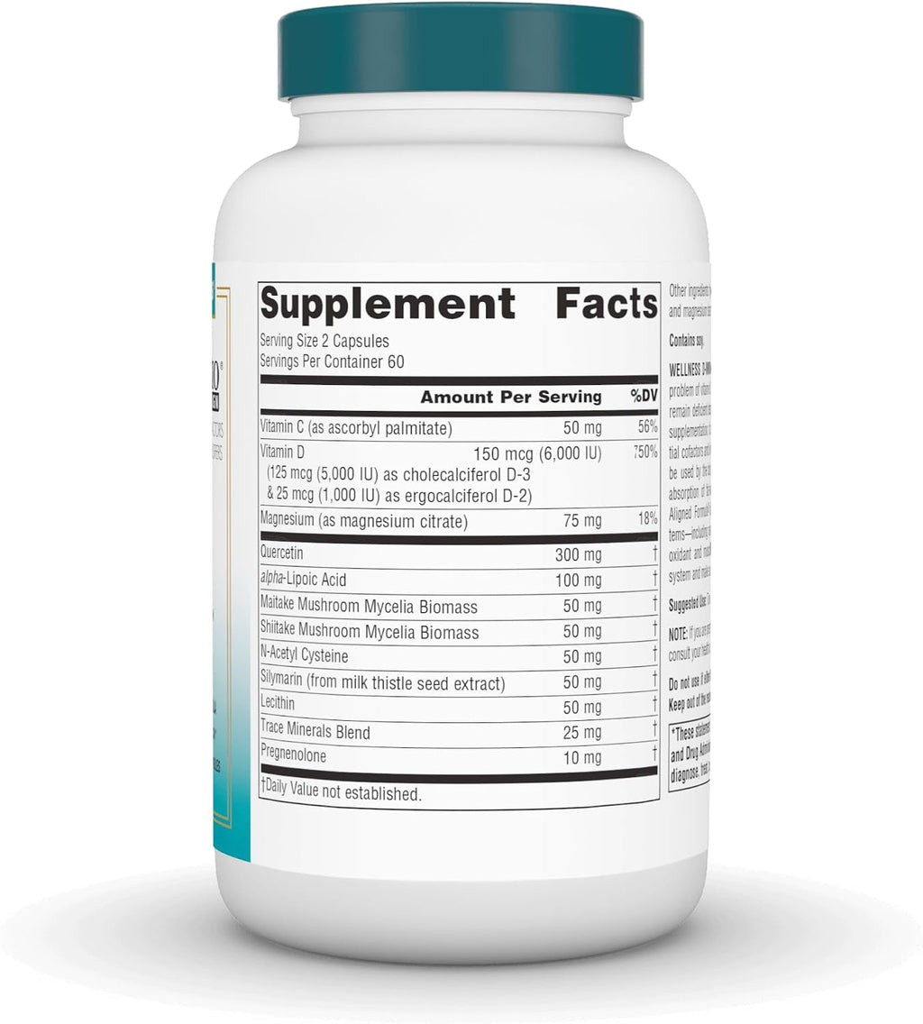 Source Naturals Wellness D-mmunity, Fórmula Inmune de Vitamina D Bio-Alineada, 5000 UI D3 + 1000 UI D2 - 120 Cápsulas Vegetarianas