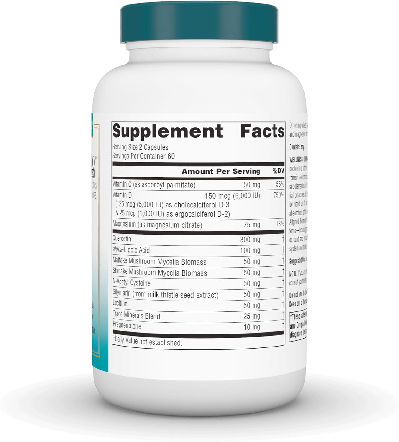 Source Naturals Wellness D-mmunity, Fórmula Inmune de Vitamina D Bio-Alineada, 5000 UI D3 + 1000 UI D2 - 120 Cápsulas Vegetarianas