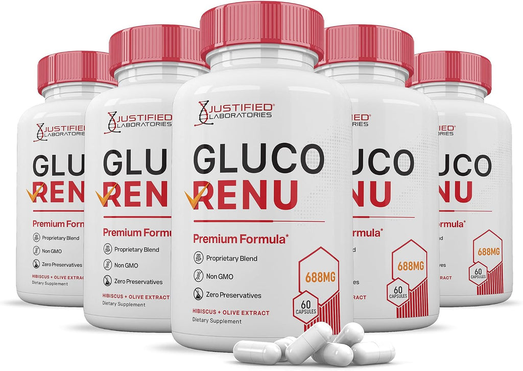 Gluco Renu – Suplemento de Hierbas y Vitaminas – 120 Cápsulas (2 Envases)
