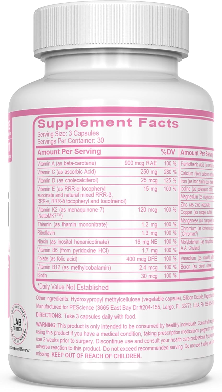 PEScience TruMulti Multivitamin para Mujeres – Zinc: Contribuye al funcionamiento normal del sistema inmunitario y – Image 7