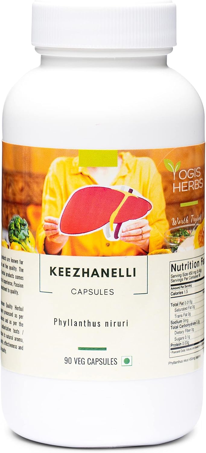 YOGIS HERBS Keezhanelli Cápsulas (Phyllanthus Niruri) 90 Cápsulas Vegetales – Chanca Piedra