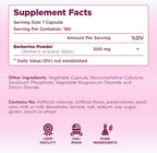 Clear Formulas Berberine Supplement 500mg - Lab Tested Berberine 500mg Value Size - Vegan Non-GMO Made in the US & Gluten Free (6 Months Supply)
