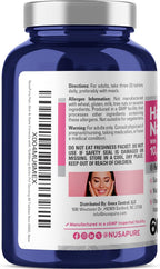 Fórmula NusaPure para Cabello, Piel y Uñas con 10.000 mcg de Biotina por Ración - 60 Comprimidos - Vegetariano y No-OGM