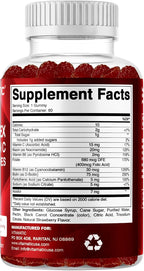 Vitamatic Complejo B en Gominolas con Vitamina C e Inositol - Sabor Natural Fresa - 60 Gominolas