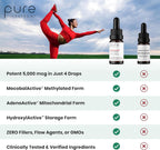 BioActive B12 Full Spectrum - Vitamina B12 Líquida Sublingual Vegana con Metilcobalamina, Hidroxocobalamina y Adenosilcobalamina (1250 mcg por gota, 20 ml - 4 meses de suministro)