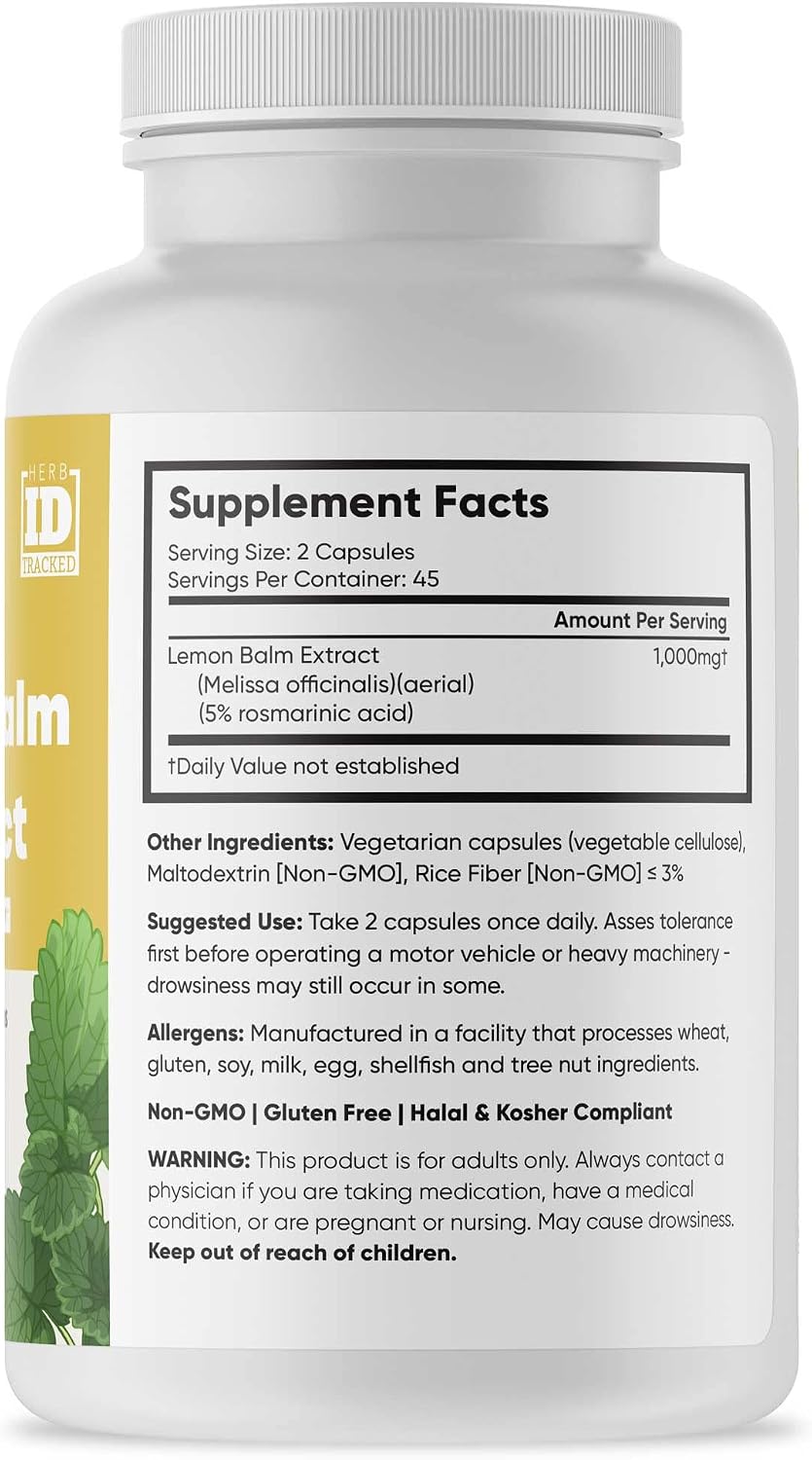 Brain Forza Lemon Balm Extract R5 - 90 Capsules (5% Rosmarinic Acid)