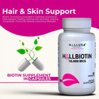 Hallusa Natural Biotina 10.000 mcg, 60 Cápsulas