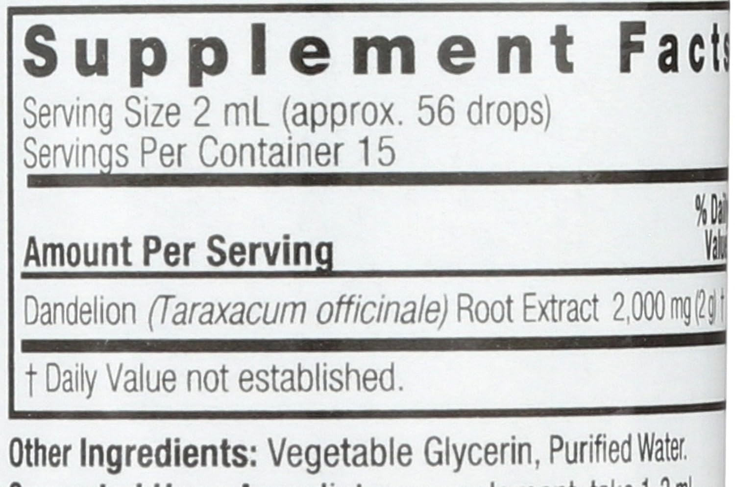 Nature's Answer Extracto de Raíz de Diente de León Sin Alcohol, 29.6 ml