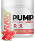 RAW Pump - Pre-Entreno Sin Estimulantes, Sabor Sandía (Watermelon), 40 Dosis