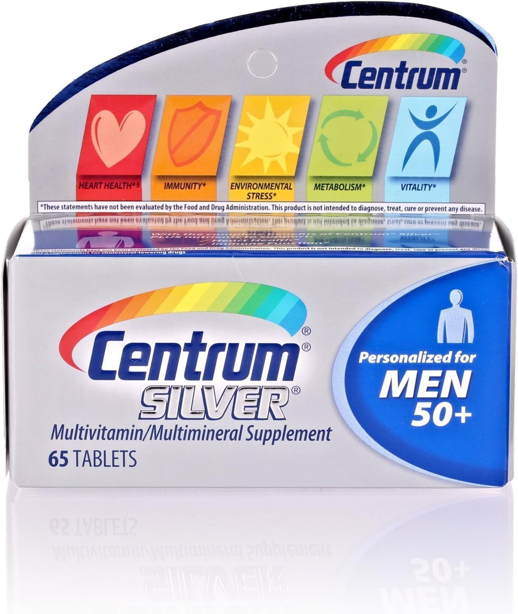 (Paquete de 2) Centrum Silver Men 50+, 65 unidades cada uno