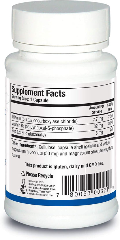 Biotics Research B6 B1 Plus Zinc, 90 Cápsulas - Formas Activas de Vitaminas B6, B1 y Zinc – Image 2