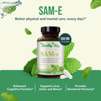 Healthy Way SAM-e 500 mg - S-Adenosil-L-Metionina - 90 Cápsulas